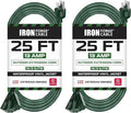 Iron Forge Cable 2 Pack 25ft Green Outdoor Extension Cord by IronForgeCable