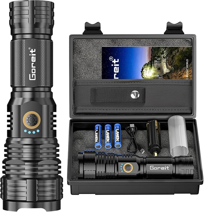 Flashlights LED High Lumens Rechargeable, Goreit 20, 000 Lumens XHP70.2 Super by Goreit