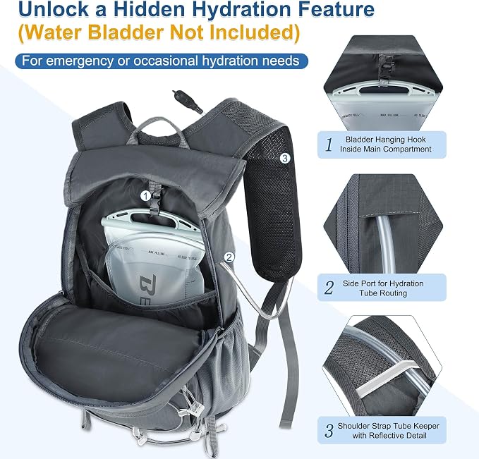 BECOJADDE Hiking Backpack 15L Small Backpack Packable Day pack Water Resistant - Image 5