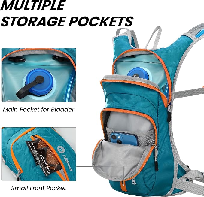 Nepest Hydration Pack Backpack for Women & Men, Lightweight Water Backpack - Image 4