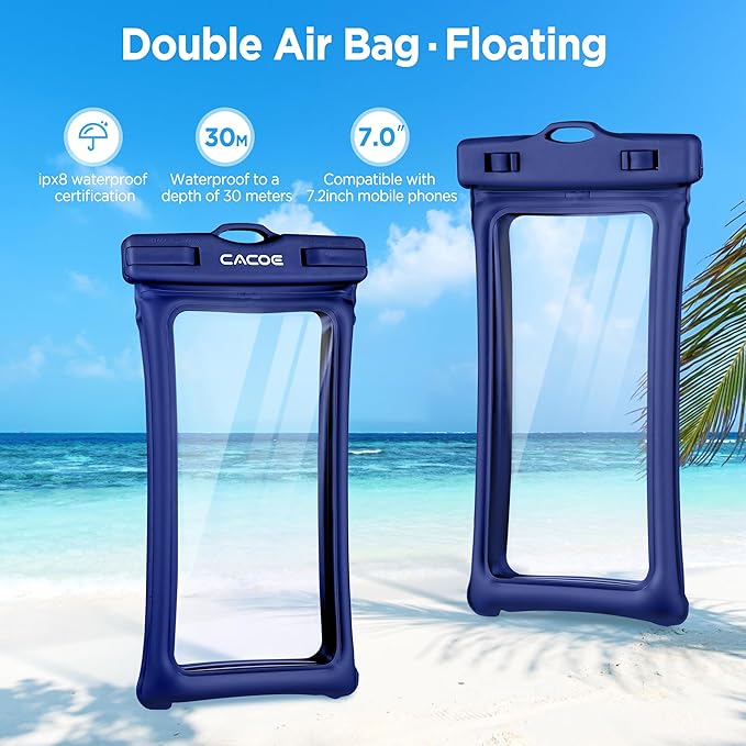 CACOE Universal Waterproof Phone case 2 Pcs-Up to 7.0", Phone Pouch - Image 3