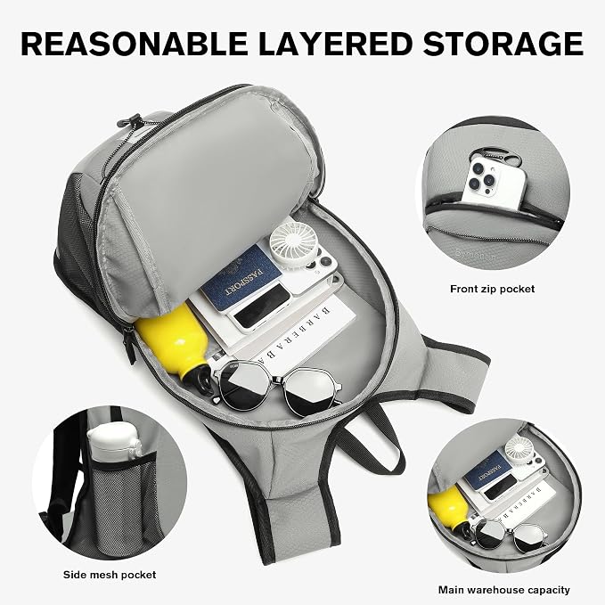Ultra-Light Soft Daypack 15L/20L, Cushioned Breathable Back Panel Backpack - Image 3