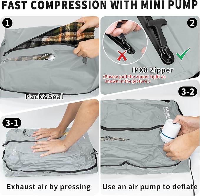 Reusable Vacuum Bags for Travel, Professional Waterproof IPX8 Vacuum - Image 5