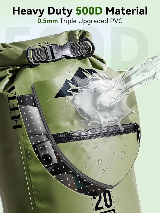 HEETA Waterproof Dry Bag with Front Zippered Pocket - Image 4