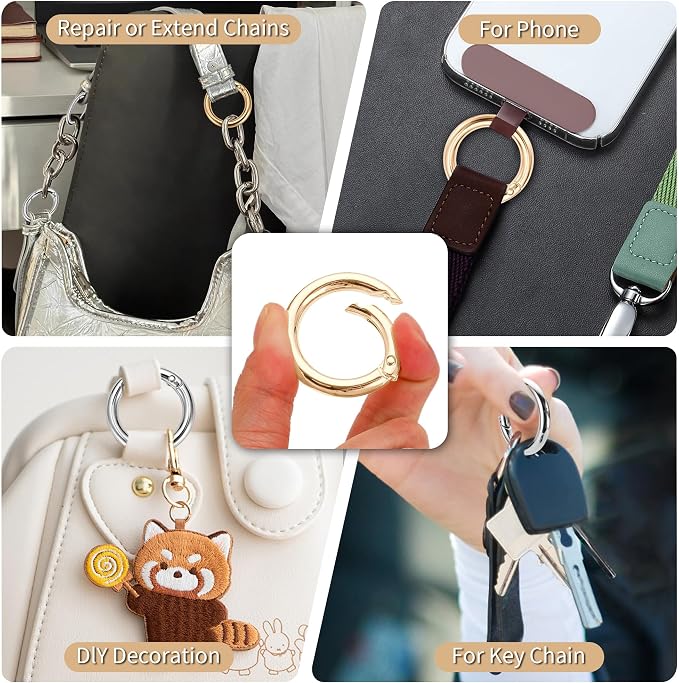 Gkeygo 1 Inch Keychain Rings, 8 Pack Round Carabiner Clip - Image 3