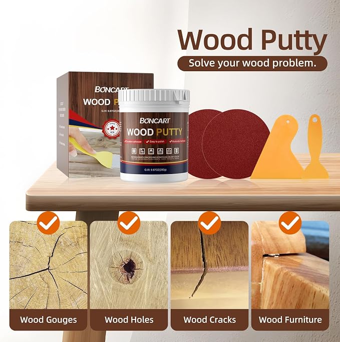 Boncart Black Wood Filler, Wood Filler Putty, Wood Filler Paintable, Wood - Image 2