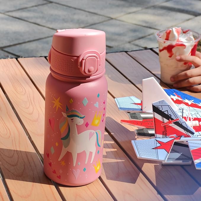 OLDLEY 12oz Kids Water Bottle, Stainless Steel Insulated Water Bottle - Image 2