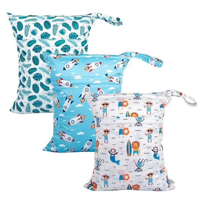 babygoal Wet Dry Bags for Baby Cloth Diapers, Washable Travel Bags, Gym Bag for by babygoal