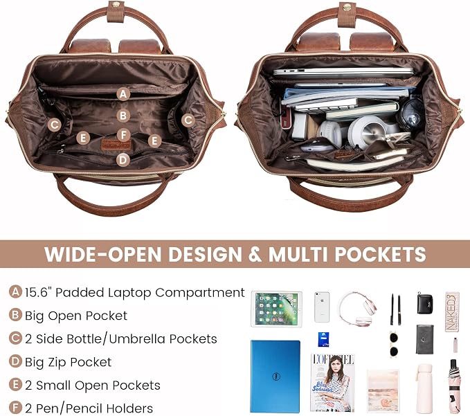 LOVEVOOK Leather Laptop Backpacks - Image 2
