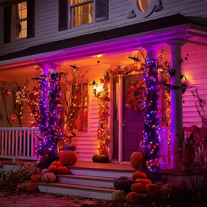 Dazzle Bright Halloween String Lights, 600 LED 196 FT Waterproof Black Wire - Image 5