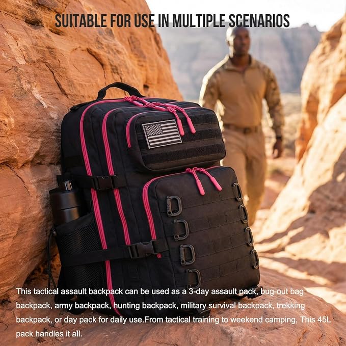 45L Tactical Backpack for Men Women, Military Assault Pack - Image 8