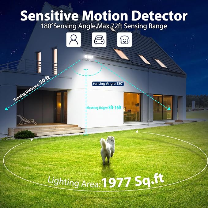 iMaihom 180W 18000LM Motion Sensor Outdoor Light - Image 4