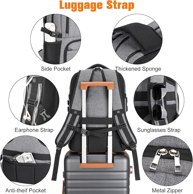 Insulated Lunch Backpack Fit 17" Laptop, Work Backpack - Image 6