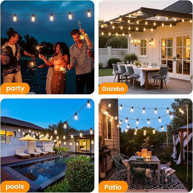 ZOTOYI Outdoor String Lights, 25FT Waterproof Patio Lights - Image 7