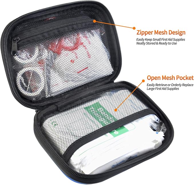 I GO 85 Pieces Hard Shell Mini Compact First Aid Kit, Small Personal Emergency - Image 3