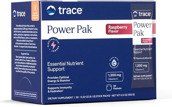Trace Minerals | Power Pak Electrolyte Powder Packets | 1200 mg Vitamin C by TRACEMINERALS