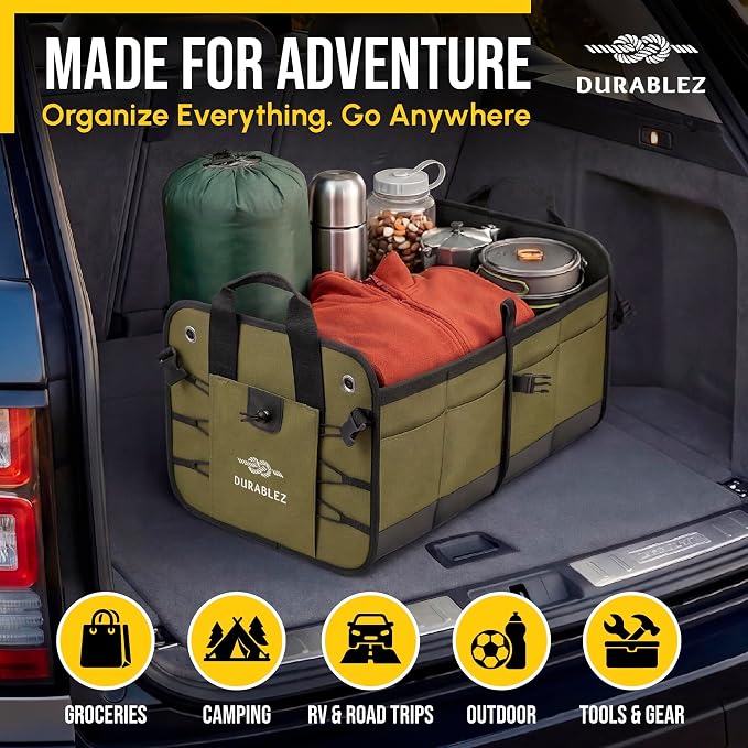 Heavy Duty Foldable Trunk Organizer 2-Section – Dual-Compartment Car Cargo Box - Image 2