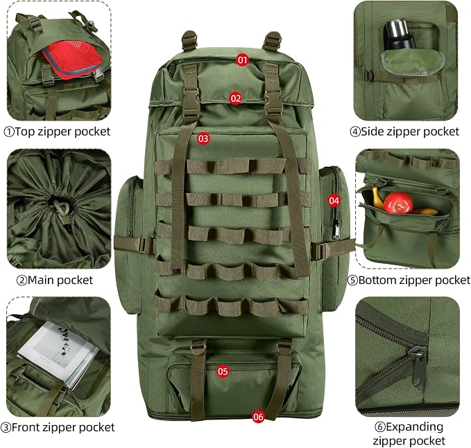 70L/100L Camping Hiking Backpack - Image 3