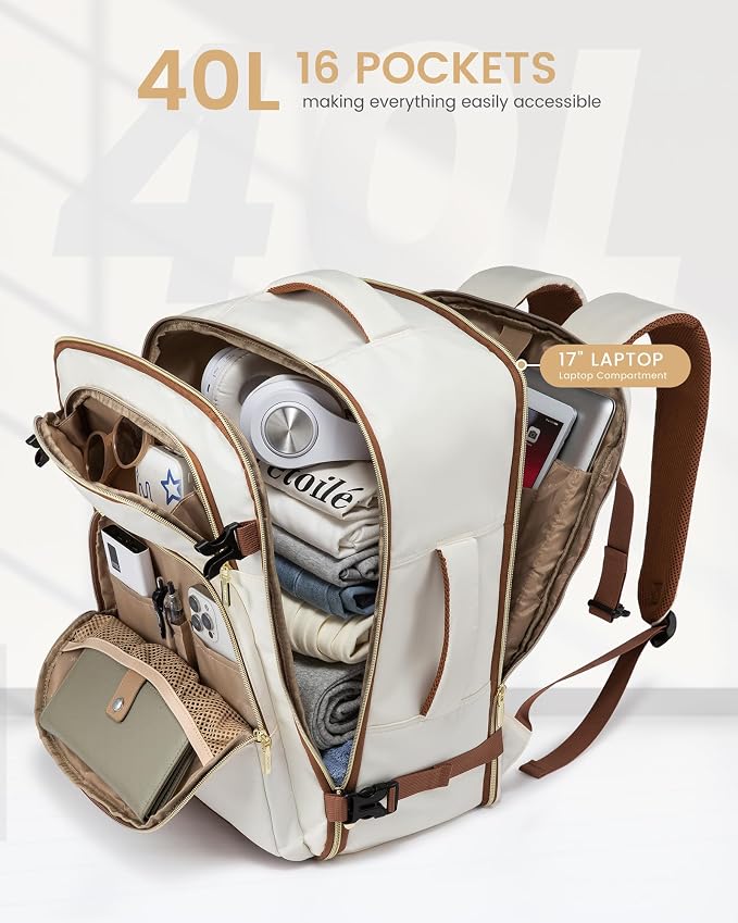 LOVEVOOK Travel Essentials Carry on Backpack 40L Travels Backpack - Image 3