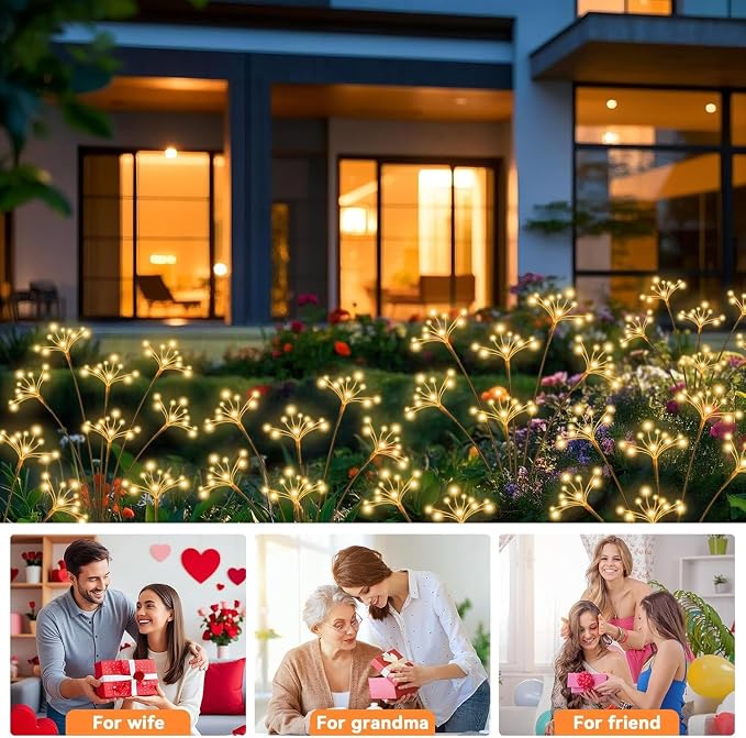 Solar Garden Lights 6 Pack Waterproof Solar Swaying Starburst Light Outdoor - Image 8