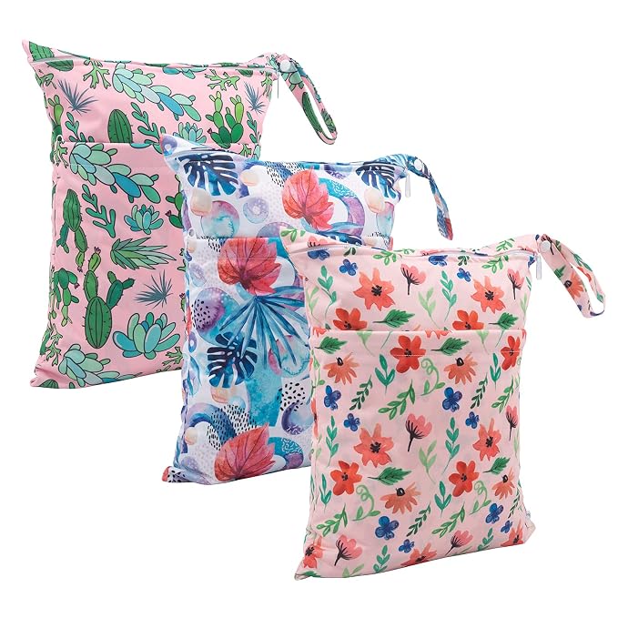 babygoal Wet Dry Bags for Baby Cloth Diapers, Washable Travel Bags, Gym Bag for - Image 4
