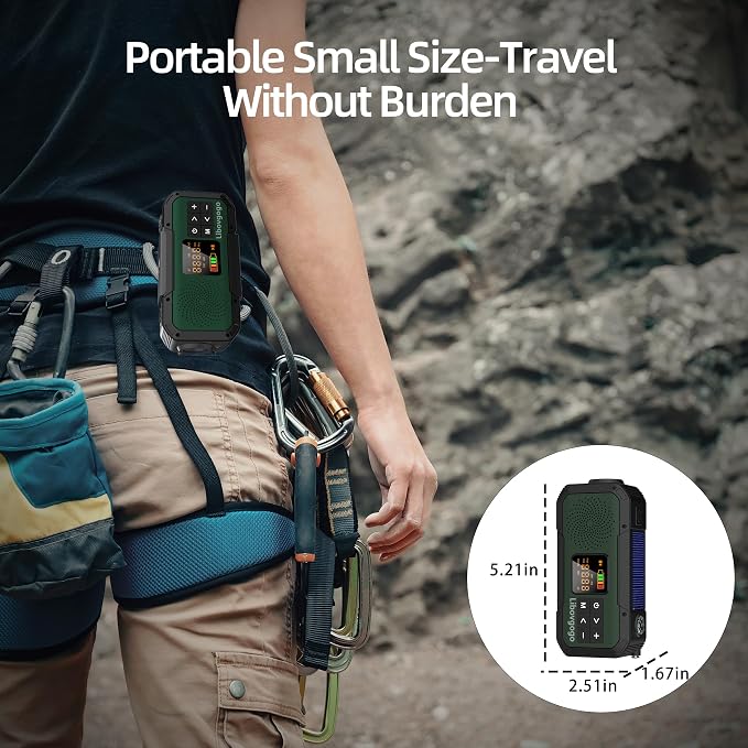 Emergency Radio Waterproof Bluetooth Speaker, Portable Digital AM FM Radio - Image 3