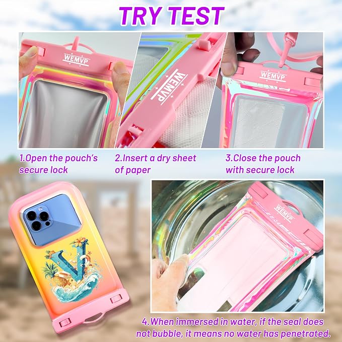 Personalized Initial Waterproof Phone Pouch Case - Image 4