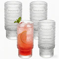 Large Capacity 16 oz Hobnail Drinking Glasses Set of 4, Vintage Glassware by Cowjut