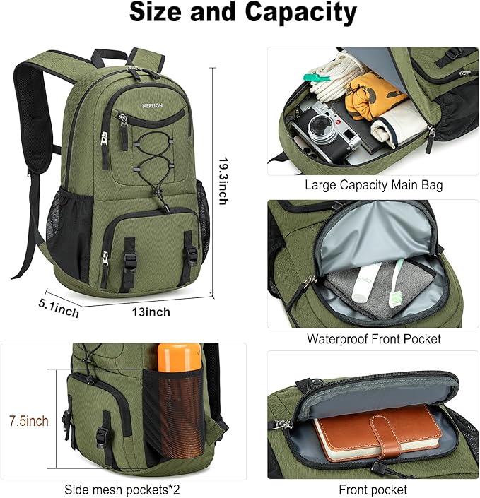 Nerlion Lightweight Foldable 35L Hiking Backpack Travel Backpack - Image 3
