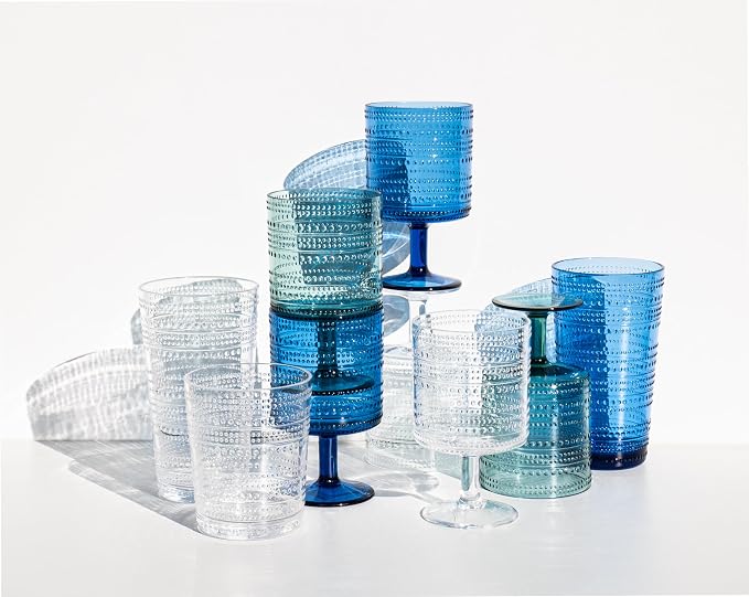 Beaded 14 oz Durable Acrylic Wine Glasses, Shatter-Resistant and - Image 6