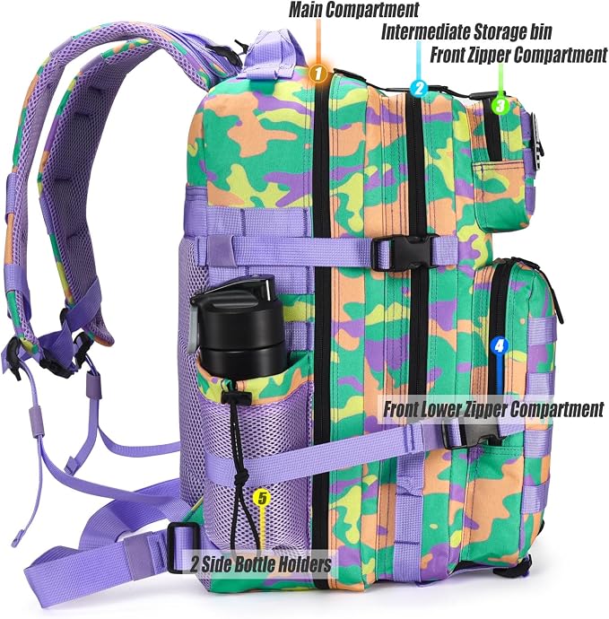 45L Tactical Backpack for Men Women, Military Assault Pack - Image 5