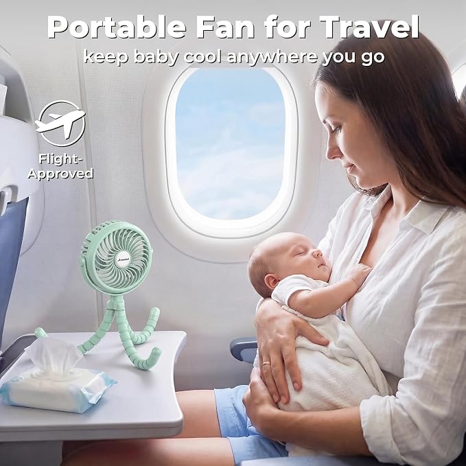 AMACOOL Battery Operated Stroller Fan, Baby Travel Essentials - Image 7