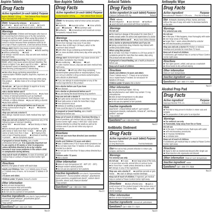 Be Smart Get Prepared 180 Piece First Aid Kit: Clean, Protect Minor Cuts - Image 9