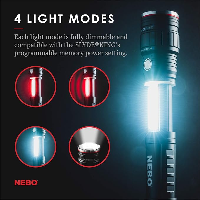 NEBO SLYDE KING Flashlight | High Lumens, Rechargeable COB Work Light & LED - Image 4