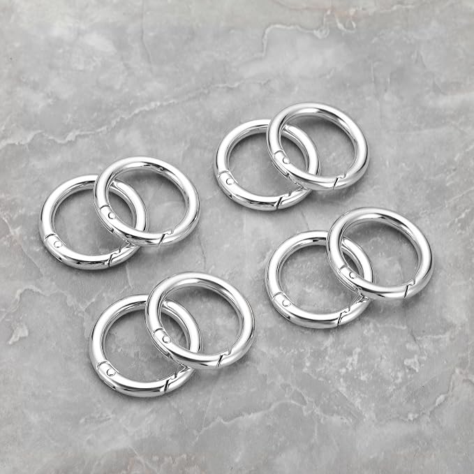 Gkeygo Key Ring Clip, 4/5 Inch Keychain Rings, 8 Pack Round Carabiner Clip - Image 7