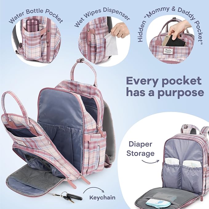 RUVALINO Diaper Bag Backpack, Large Capacity, Waterproof - Image 3