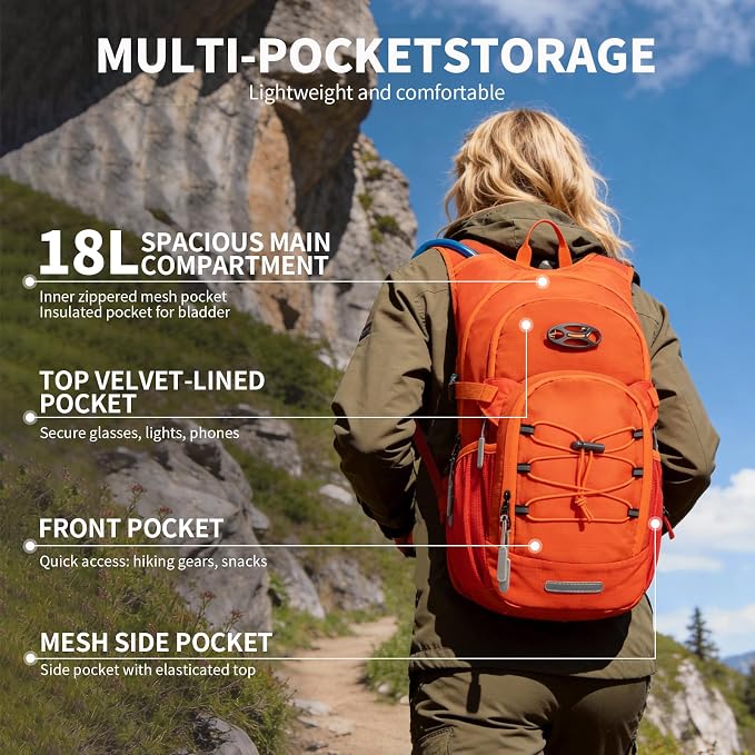 KABAQOO Hydration Backpack, 18L Multipurpose Hiking Backpack - Image 2