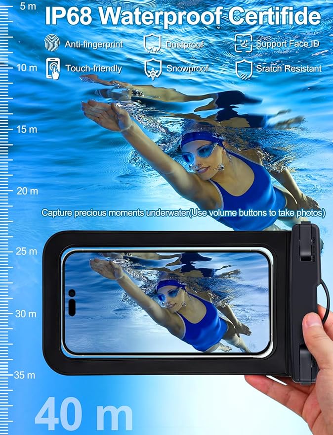 Famoby Up to 8.3" 5 Pack Multicolor Universal Waterproof Phone Pouch, Phone - Image 4