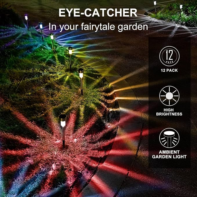 Dream Master Solar Lights Outdoor Waterproof, Stainless Steel LED Landscape - Image 4