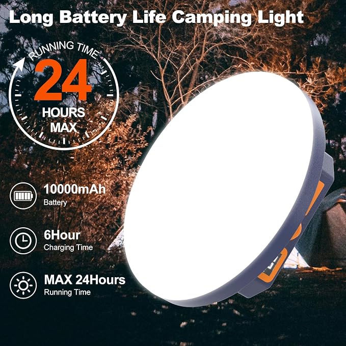 10000mAh 4000LM Camping Light 4 Light Modes Portable LED Camping Lantern - Image 3