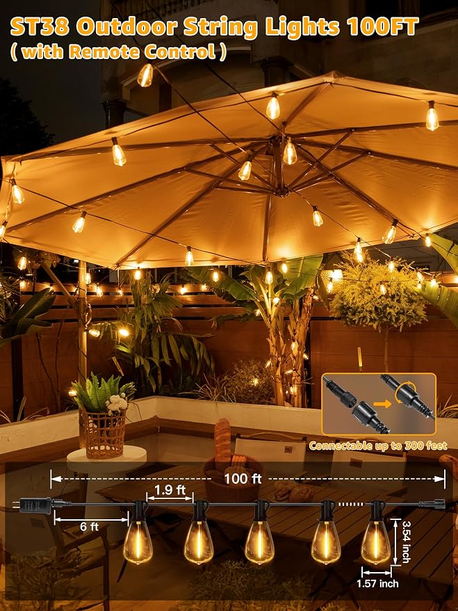 Guhope Outdoor String Lights Dimmable - Image 2