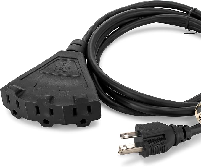 Holiday Lighting Outlet 6-Foot Black Extension Cord, 3-Prong Indoor & Outdoor - Image 2