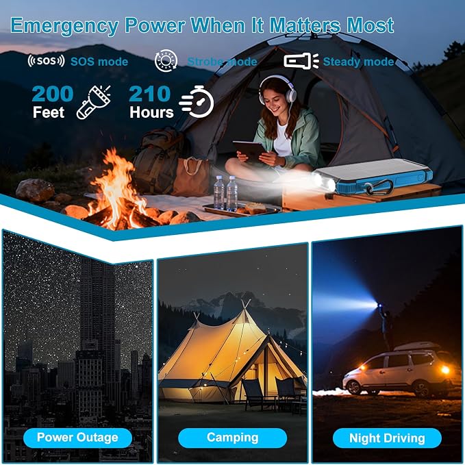 Power Bank Portable Solar Charger, Wireless Fast Charging Battery Pack - Image 6