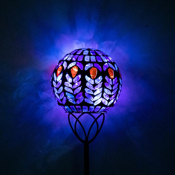 VCUTEKA Solar Lights Outdoor Garden Decor Mosaic Solar Garden Lights Waterproof - Image 6