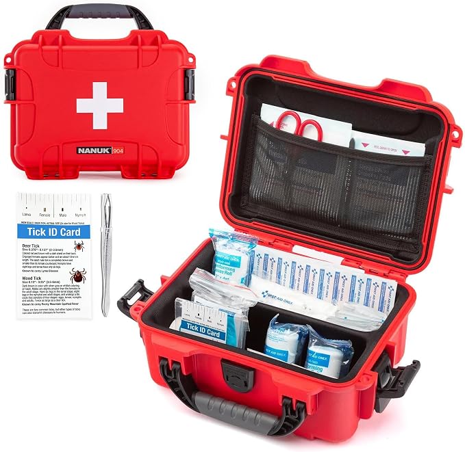 NANUK 904 Waterproof First Aid Kit 110pcs – Durable, Pre-Stocked First Aid by NANUK
