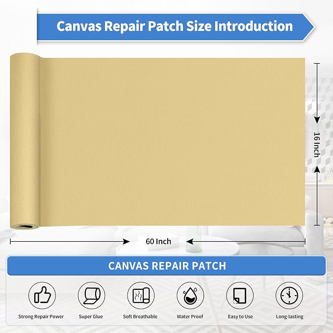 KING MOUNTAIN Canvas Repair Patch 16×60 Inch Self-Adhesive Waterproof Fabric - Image 4