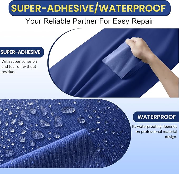 Self-Adhesive Canvas Repair Tape, 8.3" x 11" Waterproof Canvas Repair Patch - Image 3
