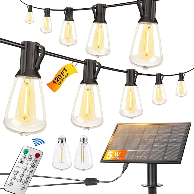 BLIATLUS 120FT Solar String Lights Outdoor Waterproof by Belllights