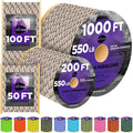 TECEUM Reflective Paracord Rope 1000 – 1000ft/200ft/100ft/50ft – 40+ Colors – by TECEUM