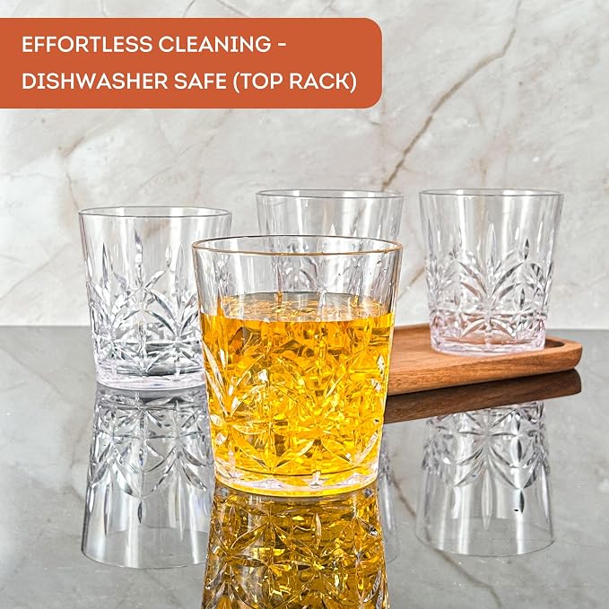 Lily's Home Unbreakable Premium Drinking Glasses Set of 4, Plastic Cups - Image 5